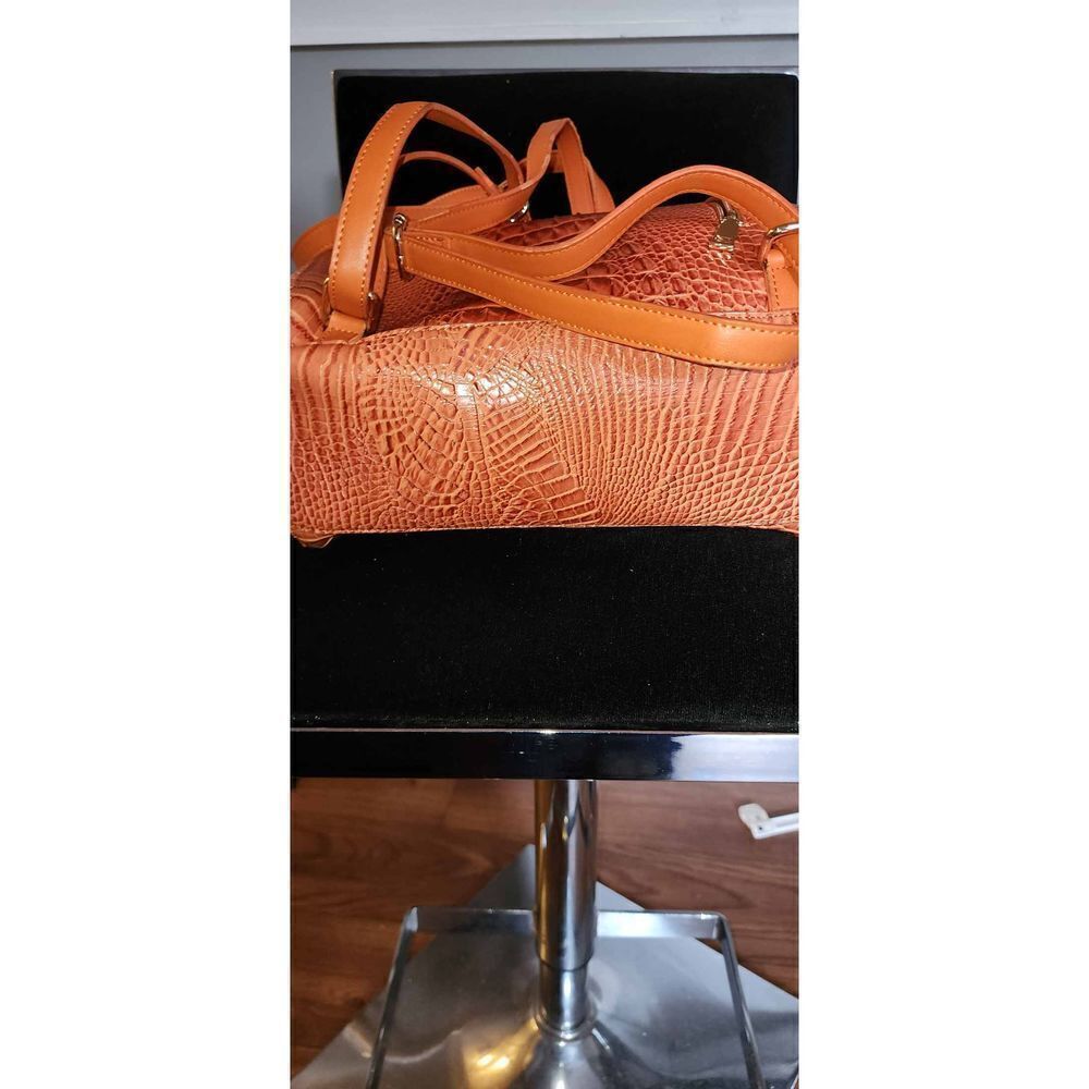 Orange Mock Croc Backpack - Picture 4 of 8